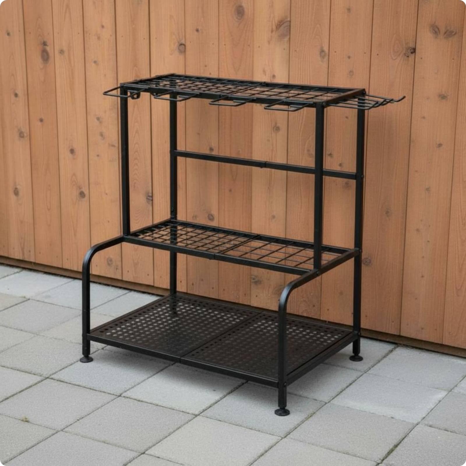 Gardening Tools Holder - Metalen tuingereedschapsrek met verstelbare poten, anti-kantel