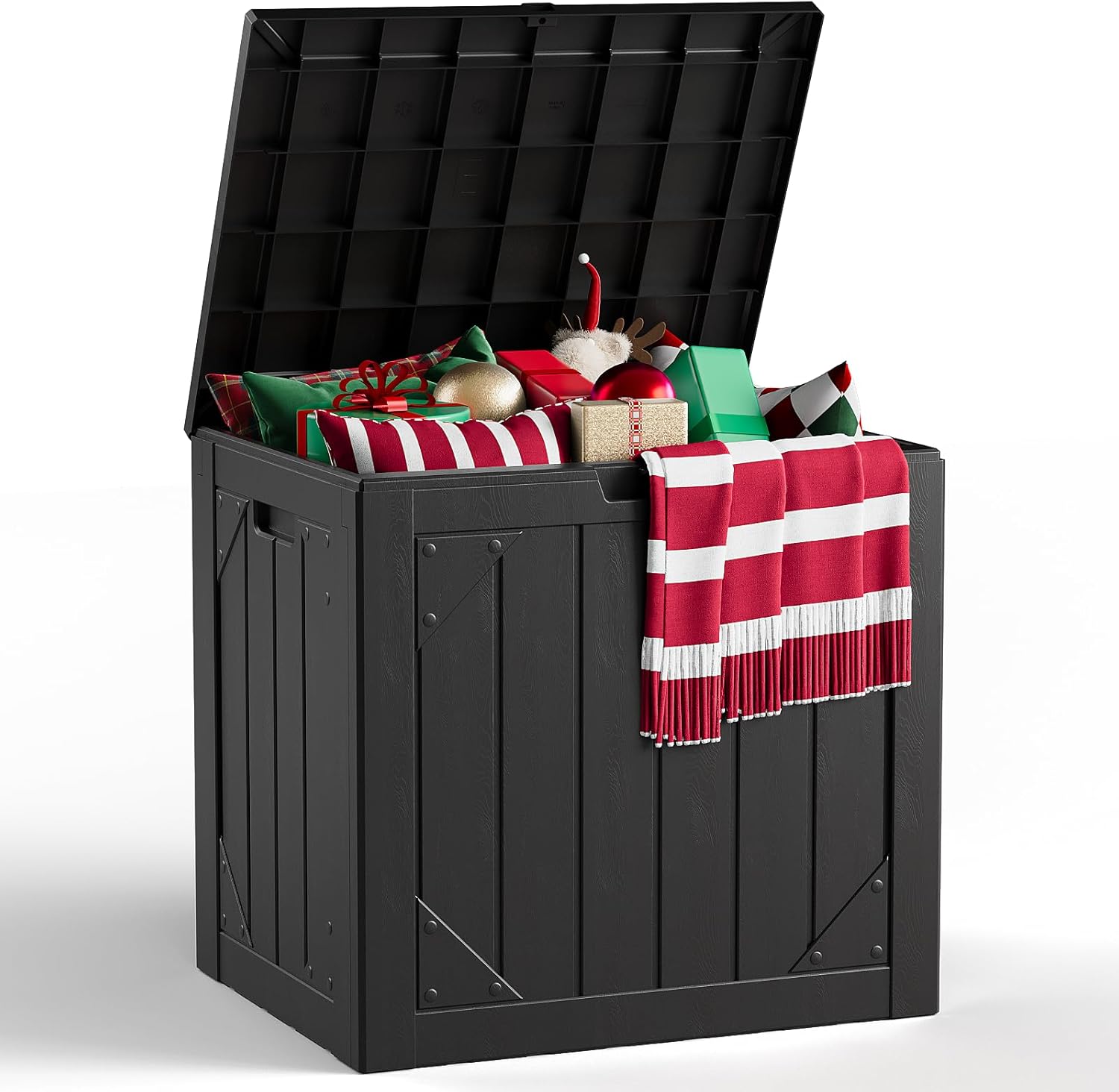 Gardening Tools Box - 30 Gallon Buitenberging met Zitgedeelte, Waterdichte