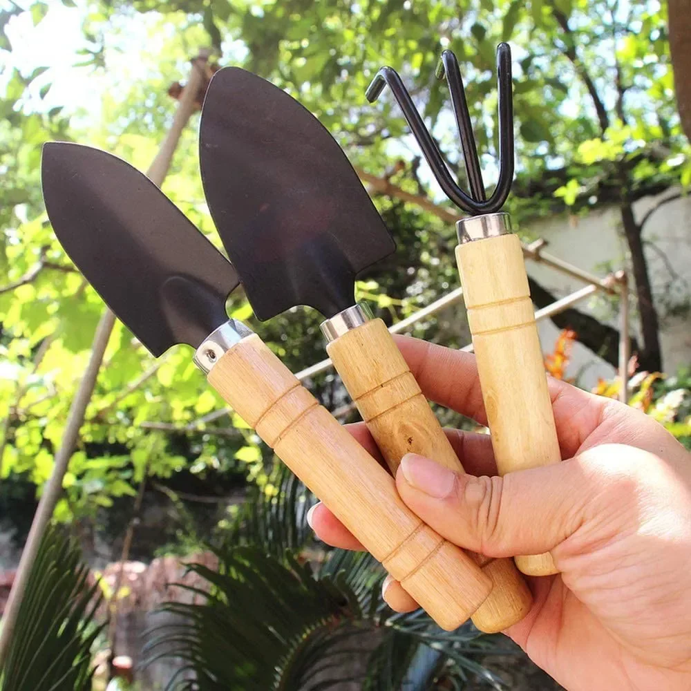 Gardening Tools Combo - 3-delige mini-tuinset, klein formaat, voor binnenplanten,