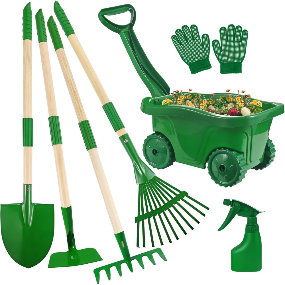 Gardening Tools Girly - Tuiniergereedschapset voor kinderen met kruiwagen voor