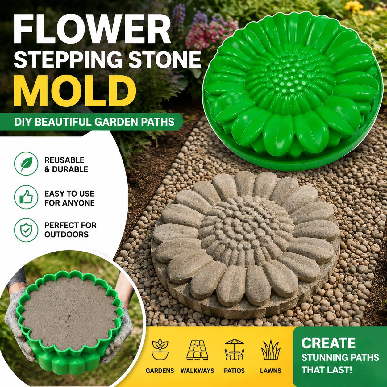 Zonnebloem Terras Steenmal Set - Gardening Tools Combo recensie en prijs