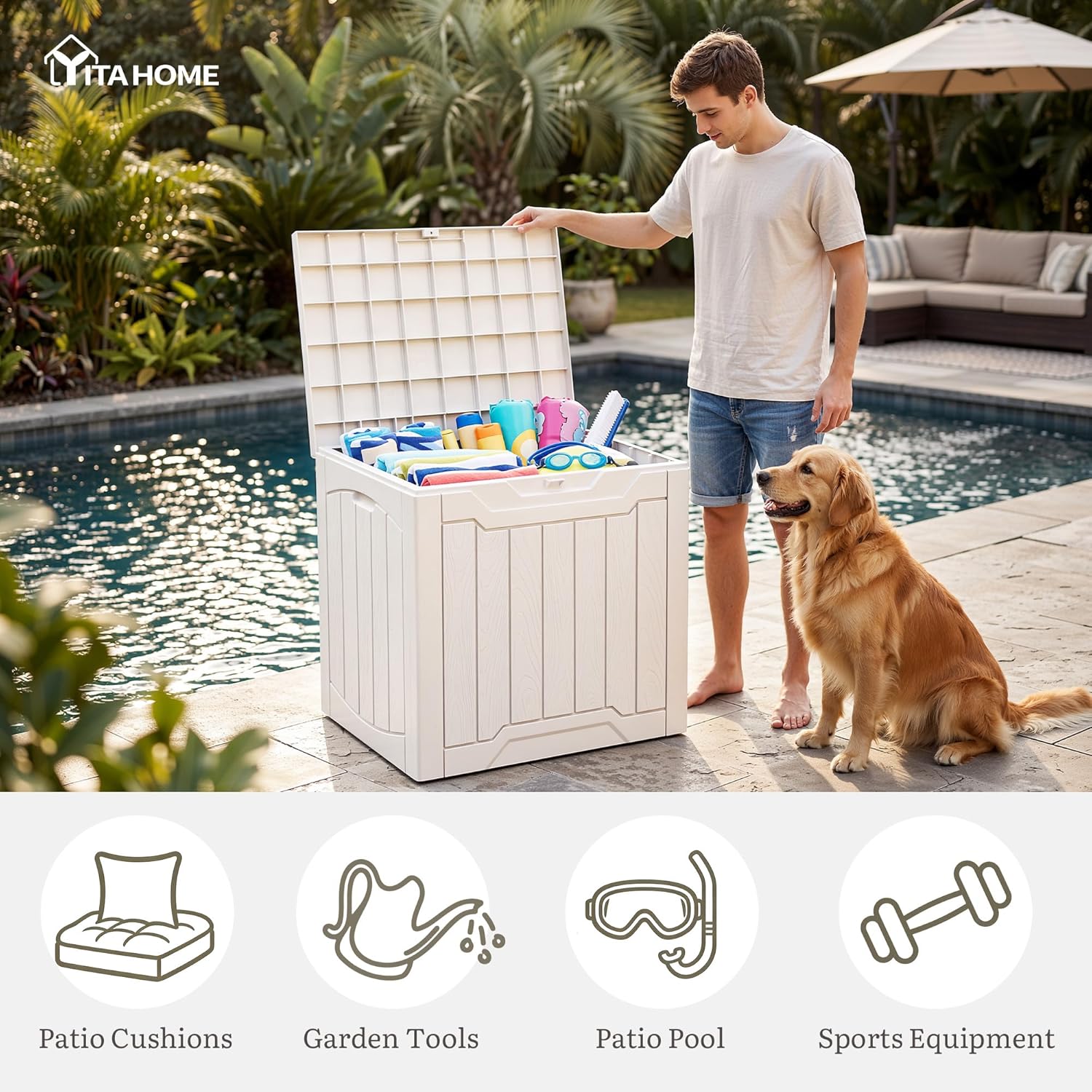 31 Gallon Deck Box Set van 2 a - Gardening Tools Box recensie en prijs