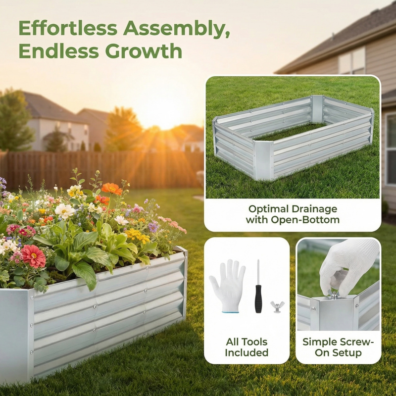 Grote bodemloze gegalvaniseerd - Gardening Tools Box recensie en prijs
