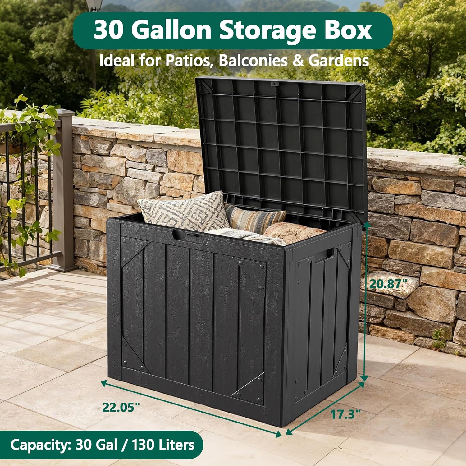 30 Gallon Buitenberging met Zi - Gardening Tools Box recensie en prijs